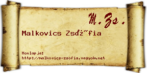 Malkovics Zsófia névjegykártya