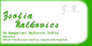 zsofia malkovics business card
